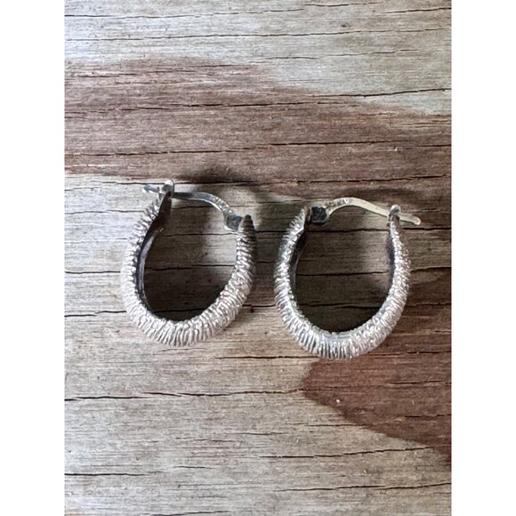 Vintage Wire Wrapped Sterling Silver Choker Necklace Hoop Earrings Set - Picture 5 of 9